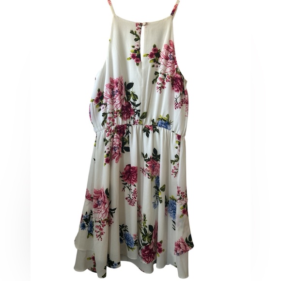 Iz Byer Floral Cutaway Halter Double Ruffle Dress Women’s Medium Girlhoodcore - Picture 4 of 7